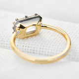 emerald cut lab grown diamond engagement ring east west setting