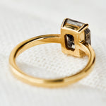 emerald salt and pepper diamond ring