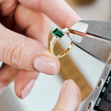 emerald yellow gold ring sizing