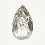 Timeless pear-shaped rose-cut ethically sourced salt and pepper diamond.