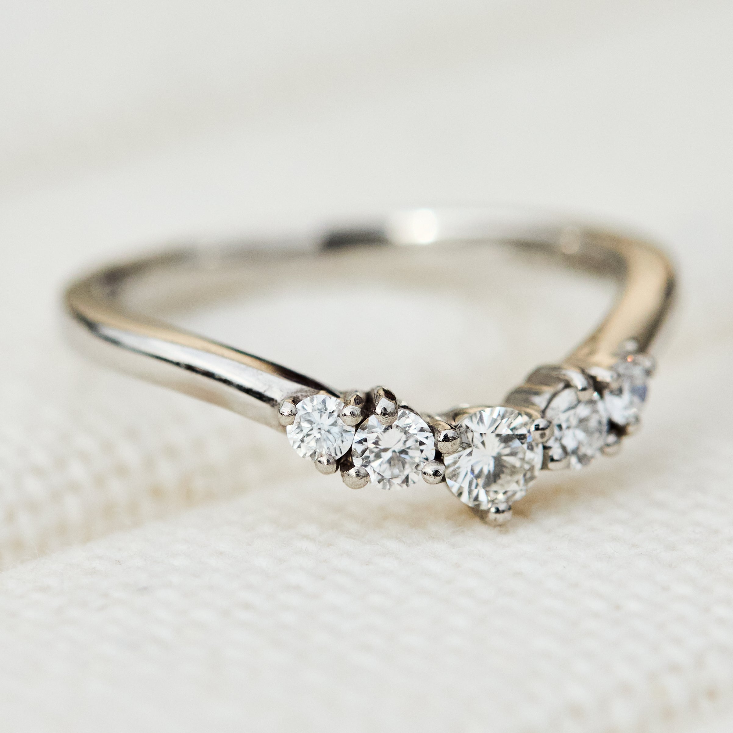 platinum five diamond wedding band
