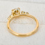 round brilliant five diamond engagement ring in yellow gold