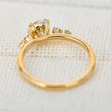 round brilliant five diamond engagement ring in yellow gold