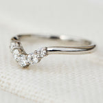 five round diamond platinum wedding band
