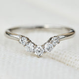 five round diamond platinum wedding band
