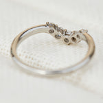 five round diamond platinum wedding band