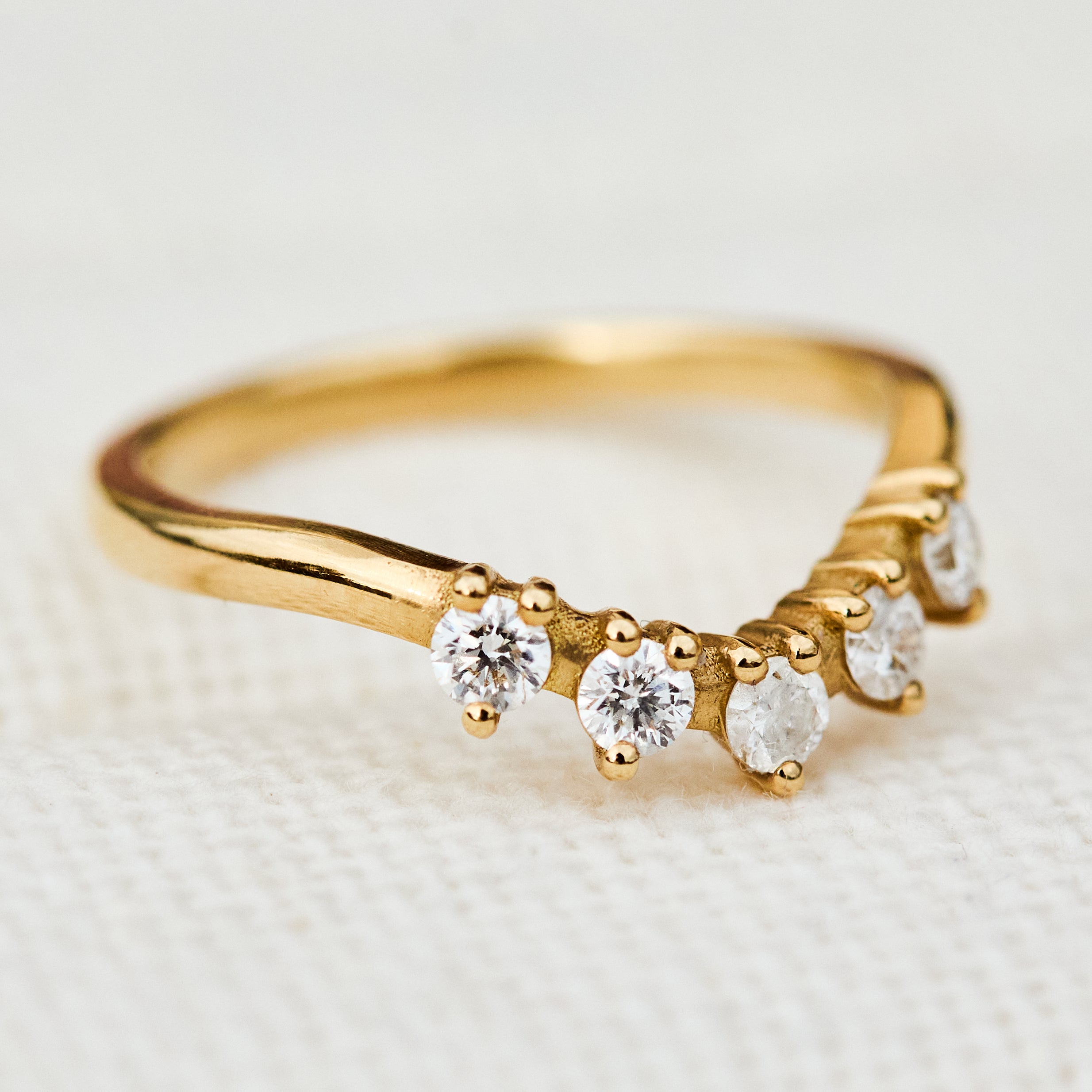 diamond gaia wedding band in yellow gold