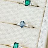 Lab Grown Emerald Cut Emerald Engagement Ring
