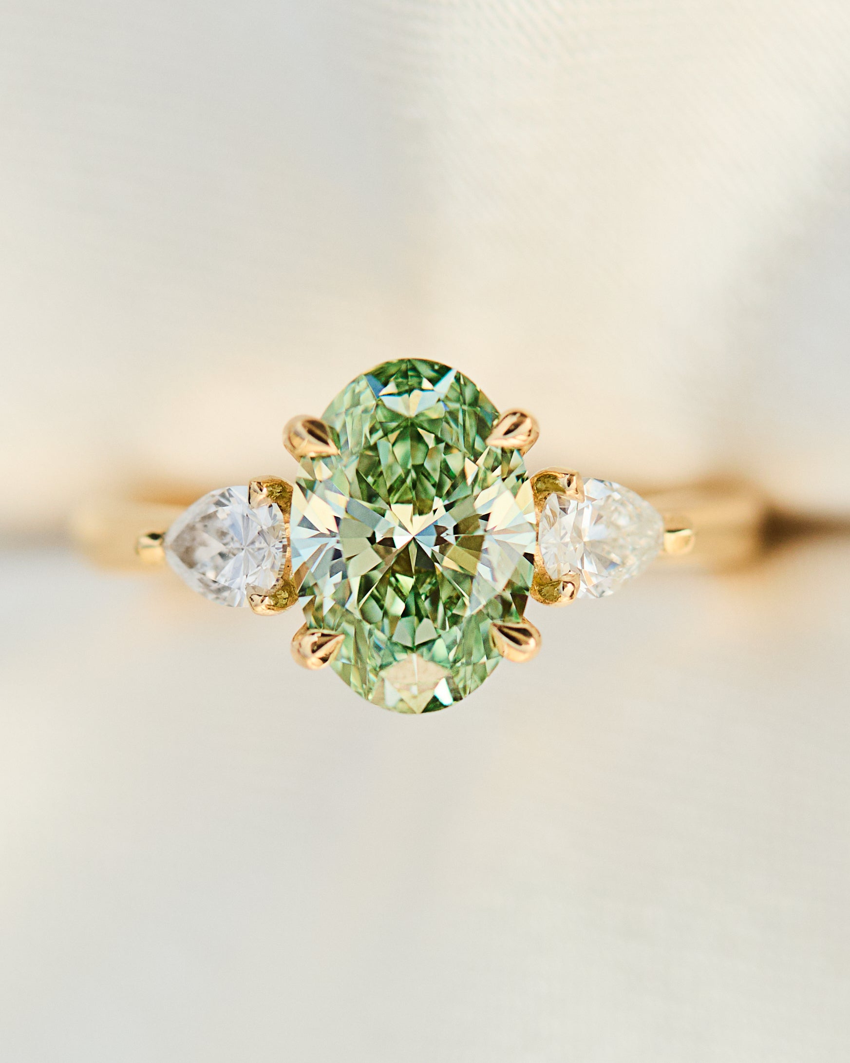 green diamond engagement ring