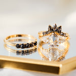 Pear Shape Salt and Pepper Diamond Engagement Ring