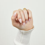 18ct yellow gold salt and pepper round brilliant cut diamond engagement trilogy ring