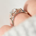 Round Brilliant Cut Lab-Grown Diamond Engagement Ring Trilogy