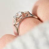 Round Brilliant Cut Lab-Grown Diamond Engagement Ring Trilogy