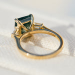 emerald cut moss agate ring