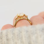 lab grown oval diamond yellow gold engagement ring