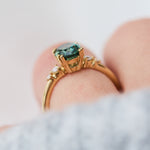 Oval Teal Montana Sapphire Engagement Ring