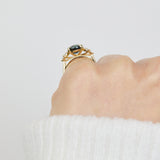 18ct Yellow Gold Oval Sapphire Engagement Ring