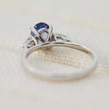 oval blue sapphire engagement ring