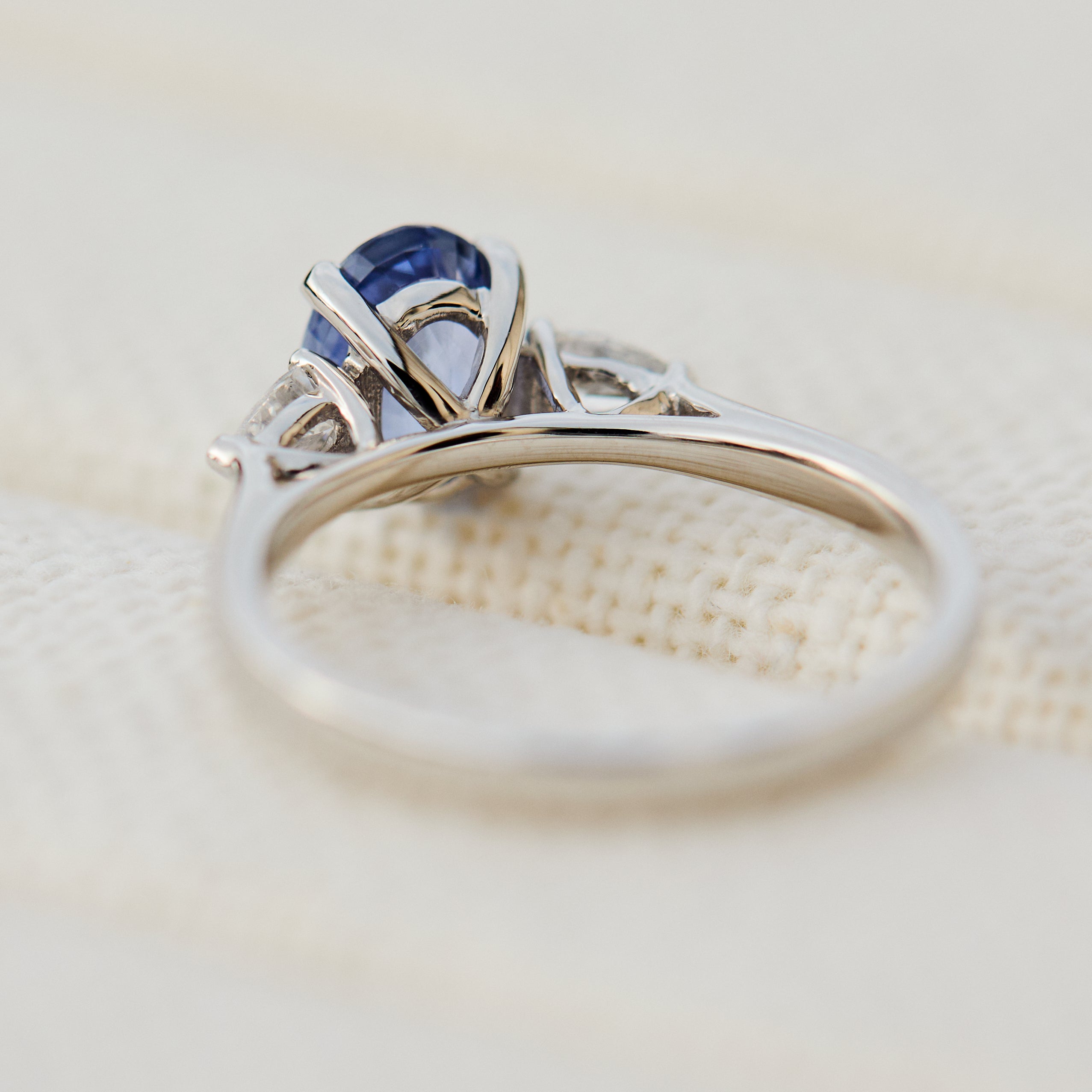 oval blue sapphire engagement ring