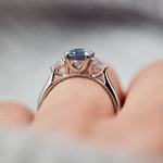 oval blue sapphire engagement ring