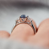 oval blue sapphire engagement ring