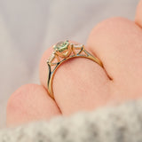 oval green sapphire engagement ring in yellow gold uk
