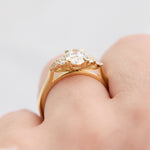 oval lab grown diamond engagement ring set in 18ct yellow gold