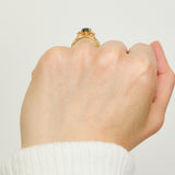 Oval Green Teal Sapphire Engagement Ring