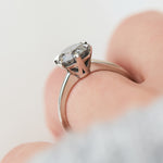 round brilliant cut salt and pepper diamond solitaire ring