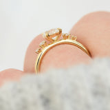 round brilliant five diamond engagement ring in yellow gold