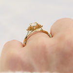 round diamond one of a kind engagement ring set in 18ct yellow gold
