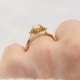 round diamond one of a kind engagement ring set in 18ct yellow gold