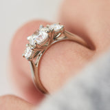 Round Brilliant Cut Lab-Grown Diamond Engagement Ring Trilogy