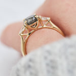 round salt and pepper diamond ring