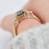 round salt and pepper diamond ring