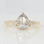 icy salt and pepper diamond pear shape engagement ring