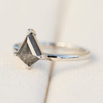 kite salt and pepper solitaire engagement ring in platinum