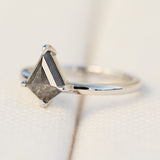 kite salt and pepper solitaire engagement ring in platinum