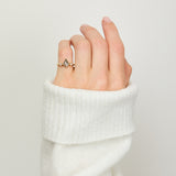 One of a Kind Salt and Pepper Kite Diamond 18ct Yellow Gold Ring