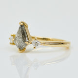 One of a Kind Salt and Pepper Kite Diamond 18ct Yellow Gold Ring