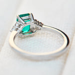 lab grown emerald platinum engagement ring