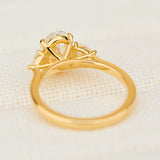 lab grown oval diamond yellow gold engagement ring