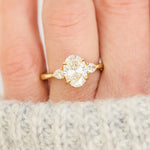 lab grown oval diamond yellow gold engagement ring