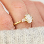 lab grown oval diamond yellow gold engagement ring
