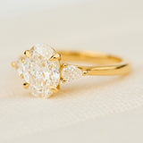 lab grown oval diamond yellow gold engagement ring