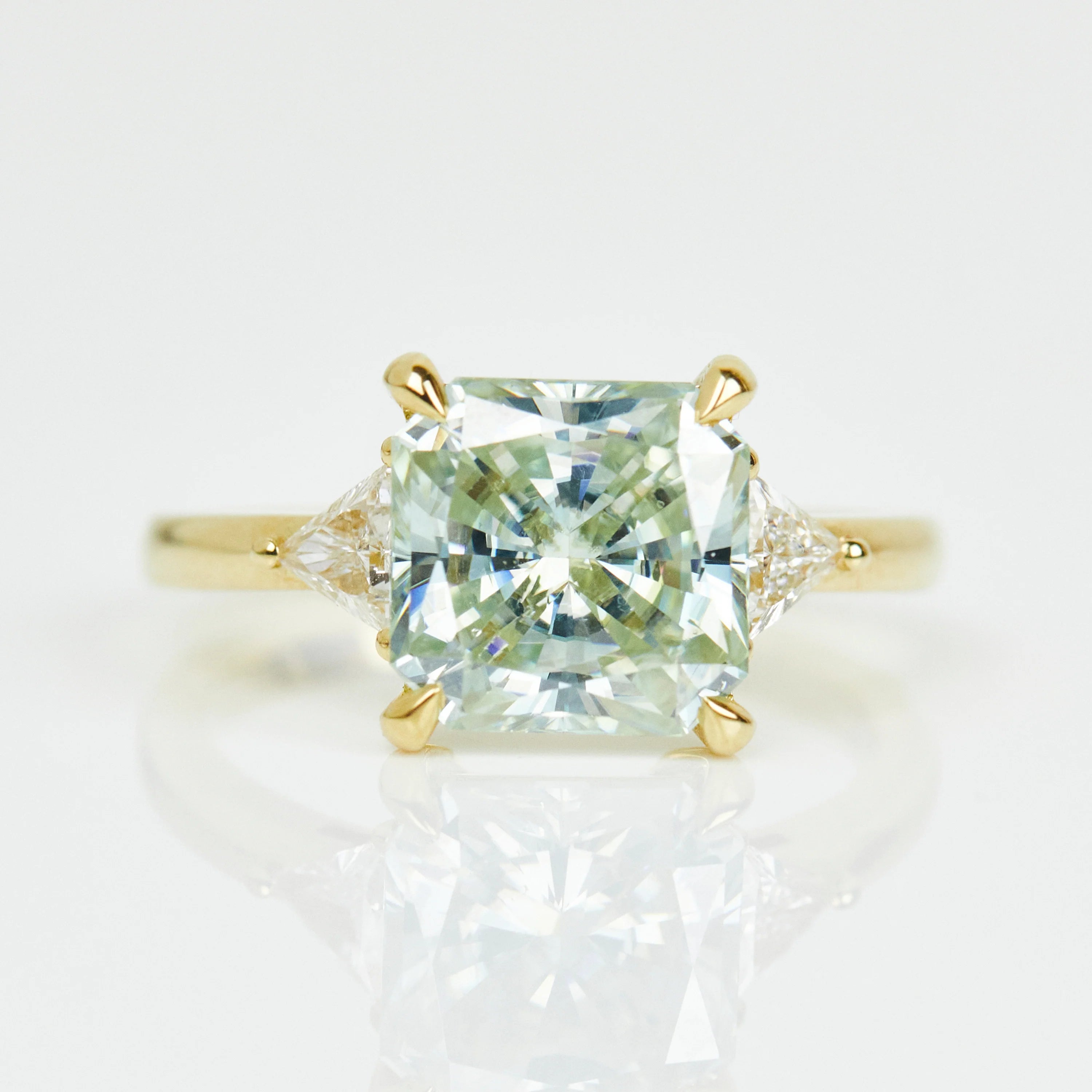 Light Green Moissanite Engagement Ring