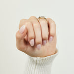 18ct yellow gold salt and pepper pear and emerald cut diamond engagement toi et moi ring