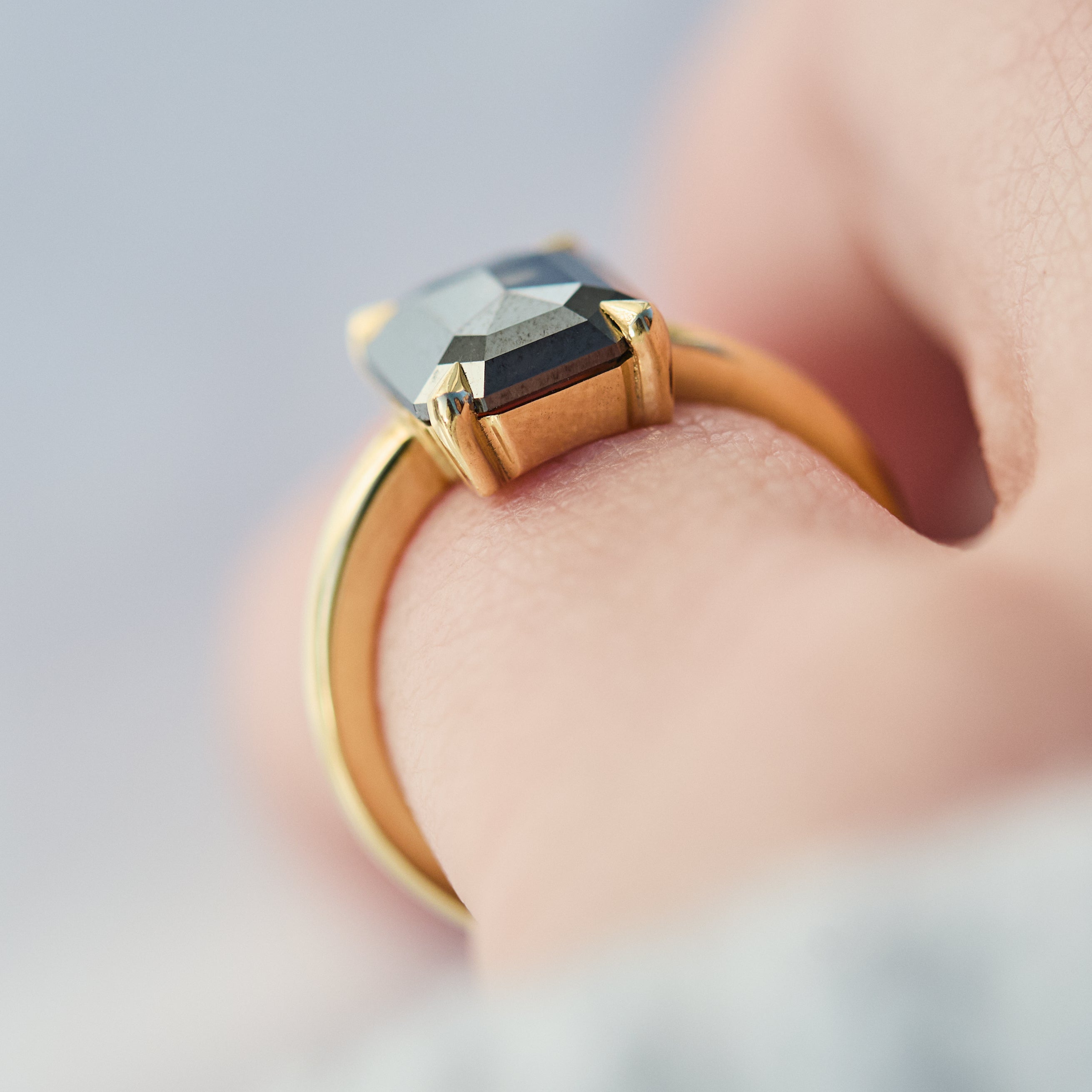 Salt and pepper engagement ring