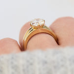 cushion cut lab grown diamond solitaire engagement ring in yellow gold