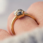 Salt and pepper engagement ring